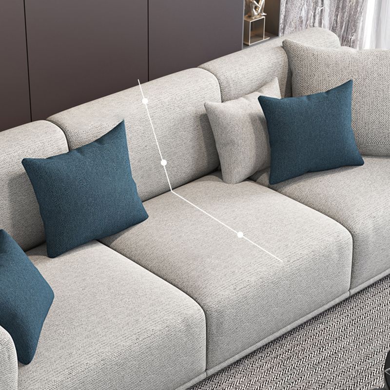 Modern Square Arm Standard Sofa Solid Wood Settee for Living Room