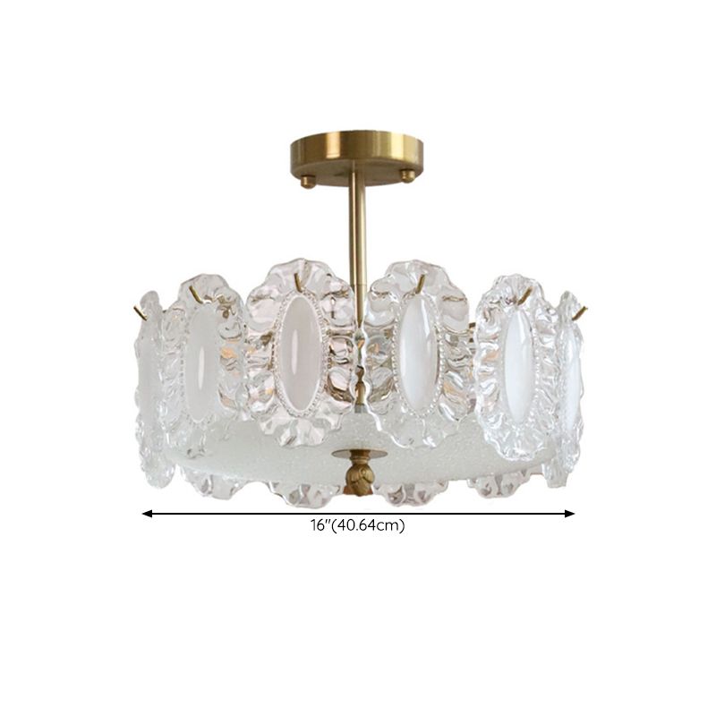 Modern Glass Shade Ceiling Lamp Minimalist Flush Mount Light Fixture