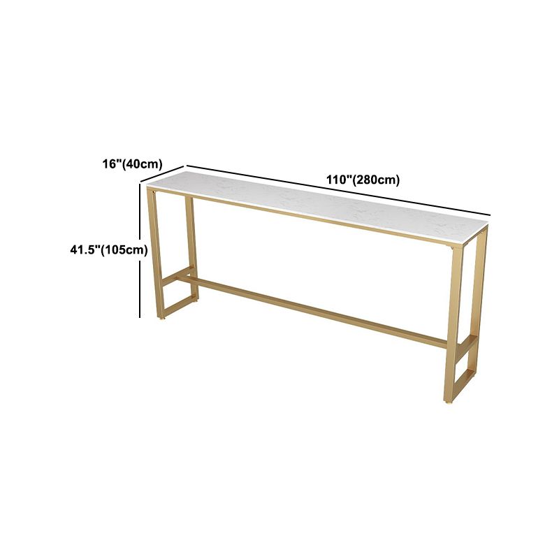 Glam 1/2/5/7 Pieces Bar Table Set Rectangle Stone Counter Table with High Stools