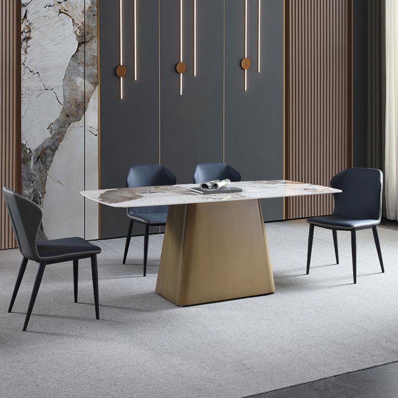 1/4/5/7 PCS Metal Glam Style Dining Room Ensemble avec ensemble de table de table rectangle