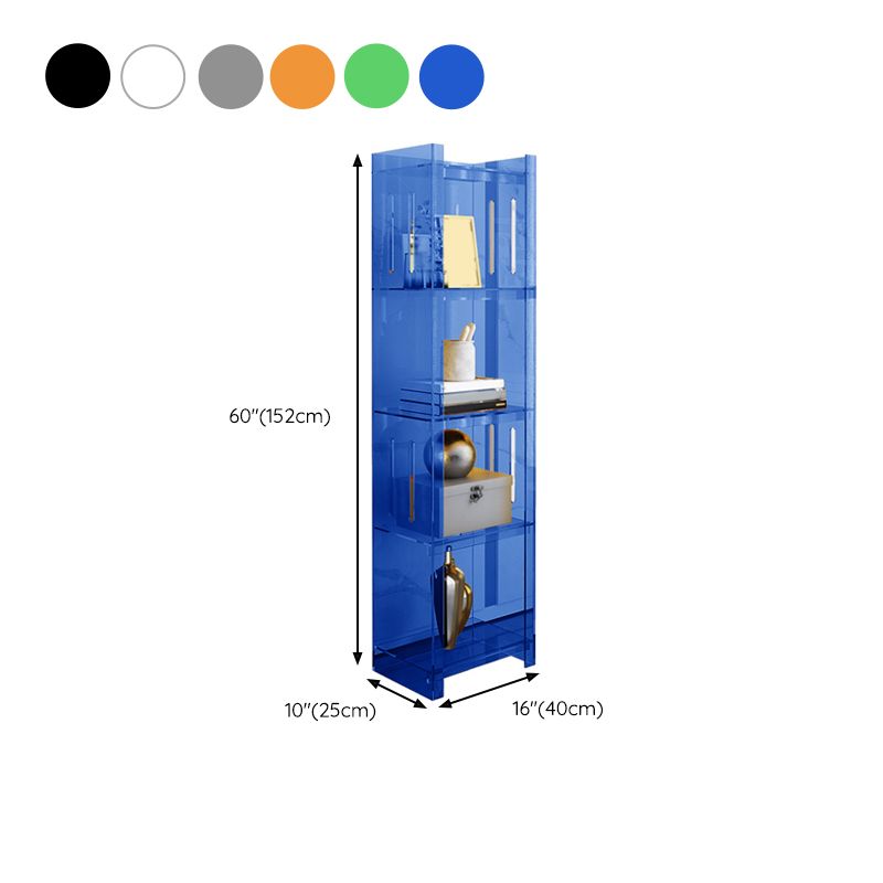 Modern Style Closed Back Bookcase Acrylic Standard Bookshelf