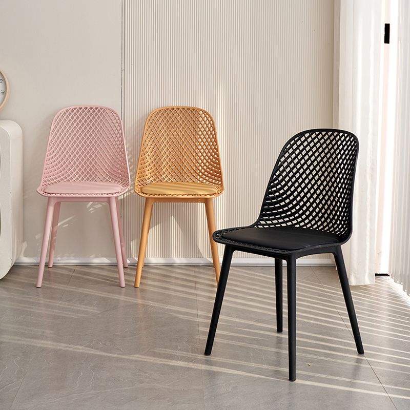 Nordic Cross Back Side Chair Plastic Indoor Chair for Dining Room Bedroom