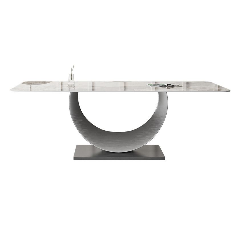 Modern Dining Room Set 1/3/4/5/8 Pcs Sintered Stone Top Table with Wingback Chairs