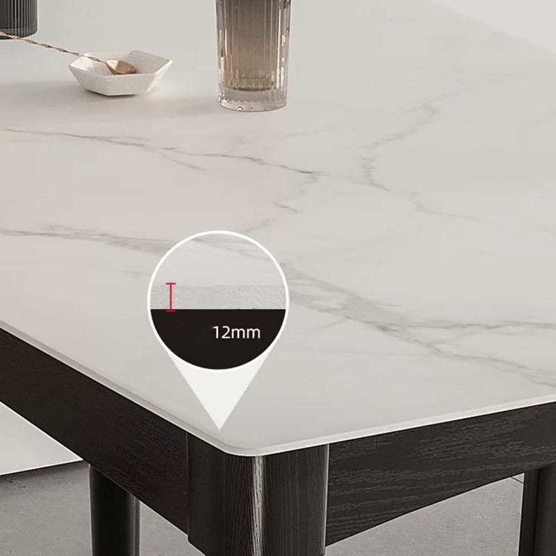 Medieval Modern Sintered Stone Top Dining Table Rectangle Table with 4 Legs