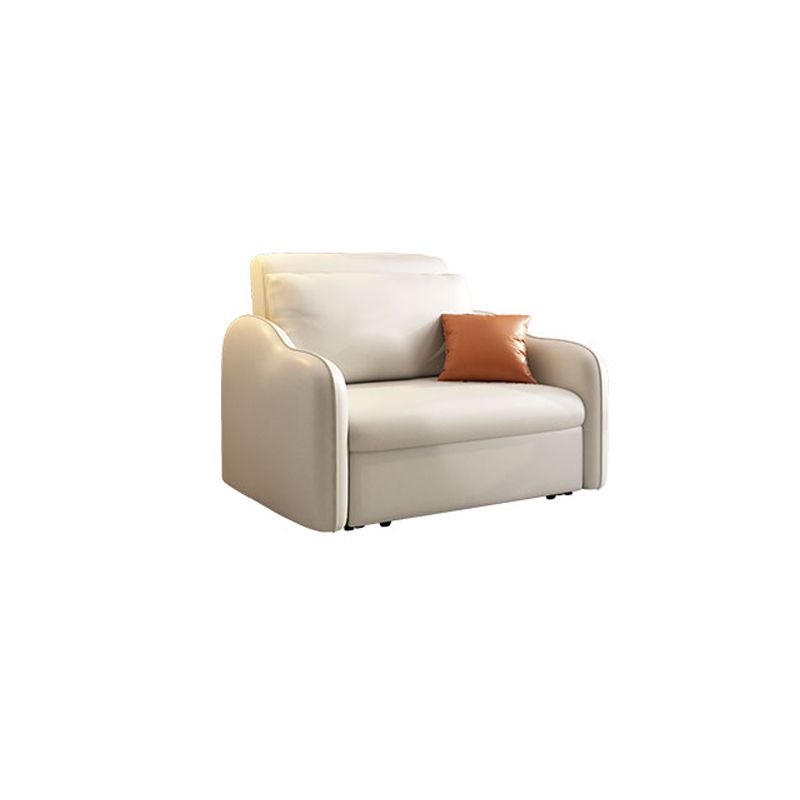 Contemporary Sleeper Sofa Stainless Steel Upholstered Pillow Back Futon Sofa Bed