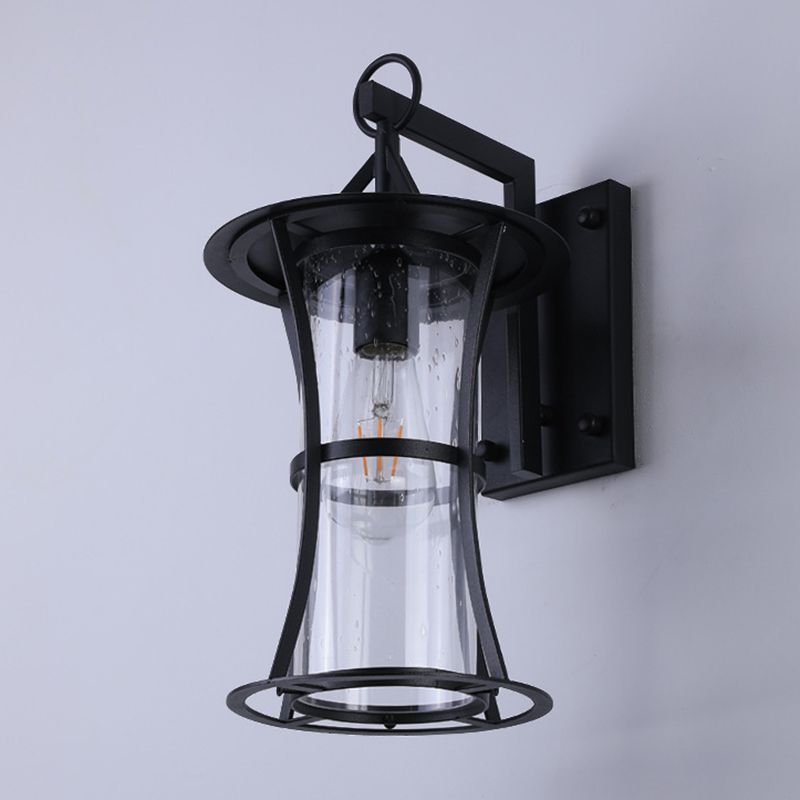 Black Industrial Sconce Light Fixtures Wrought Iron Wall Lamp Sconce for Garden