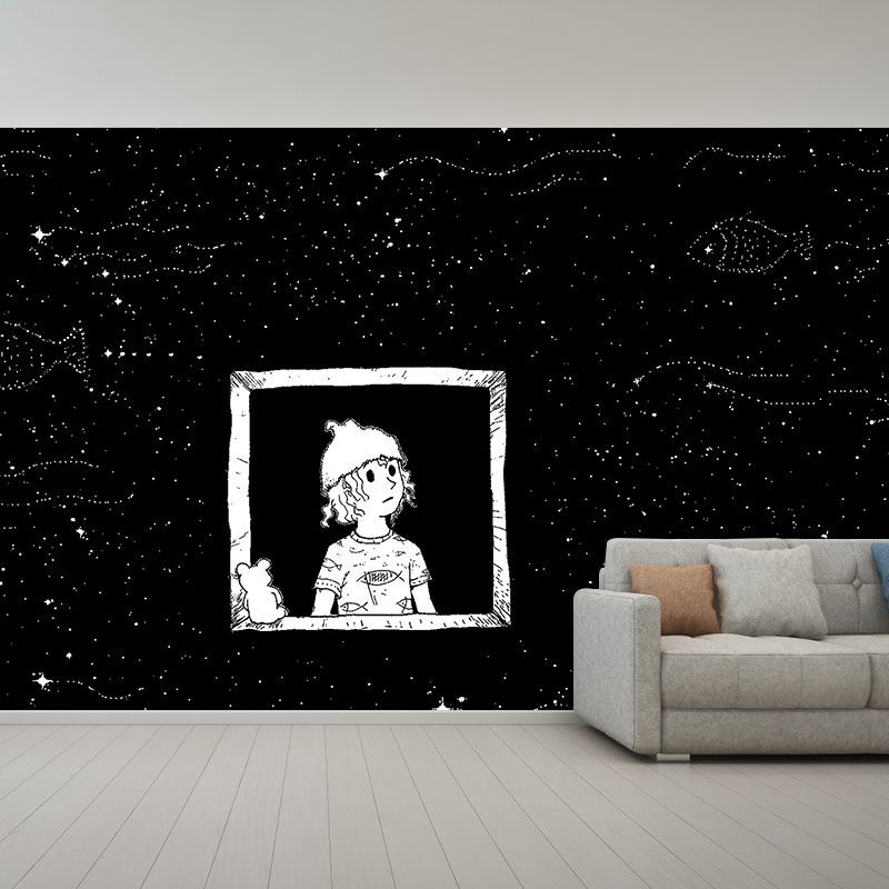 Environment Friendly Wall Mural Wallpaper Character Illustration Sitting Room Wall Mural