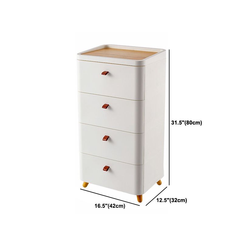 Contemporary Storage Cabinet with Legs White Cabinet with Drawers