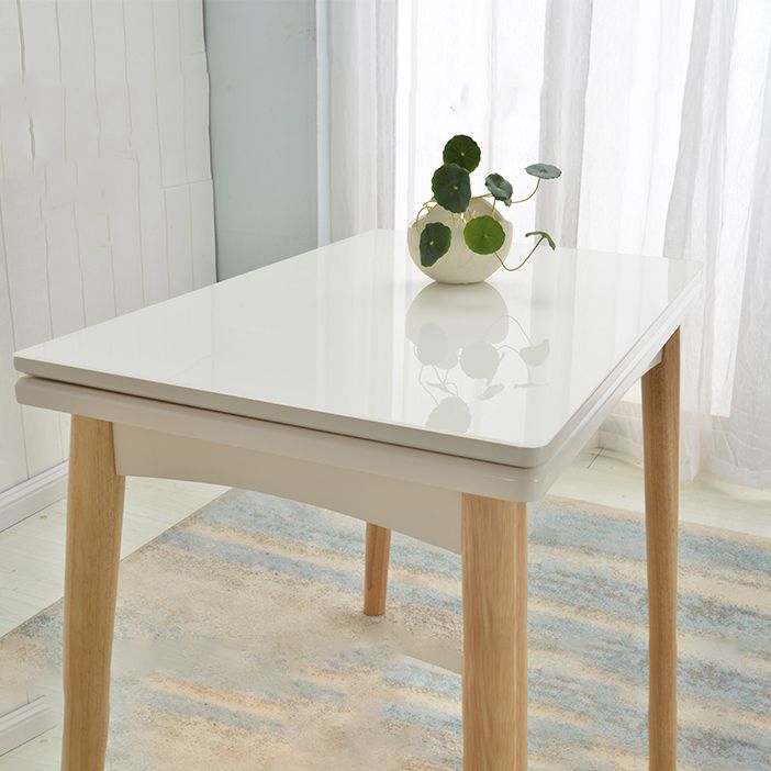 Extendable Dining Table Rectangle Table for Kitchen Dining Room