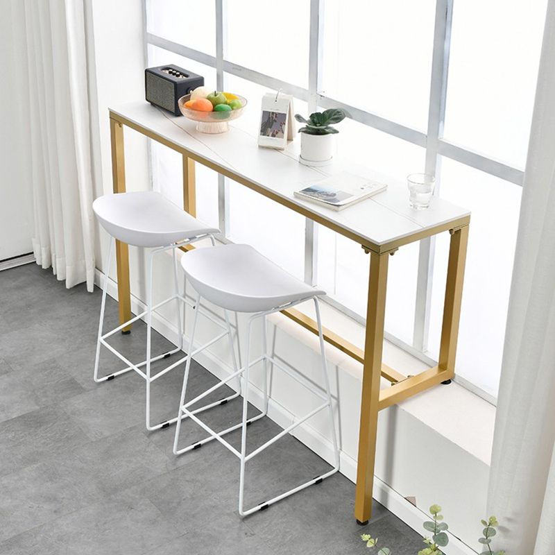 Contemporary Plastic Bar Stool Armless Dining Stool with Footrest