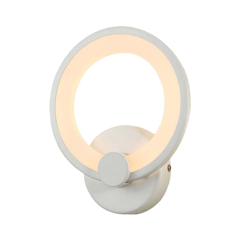 White Hoop Wall Sconce Lighting Simple LED Acrylic Wall Mounted Lamp Fixture for Corner