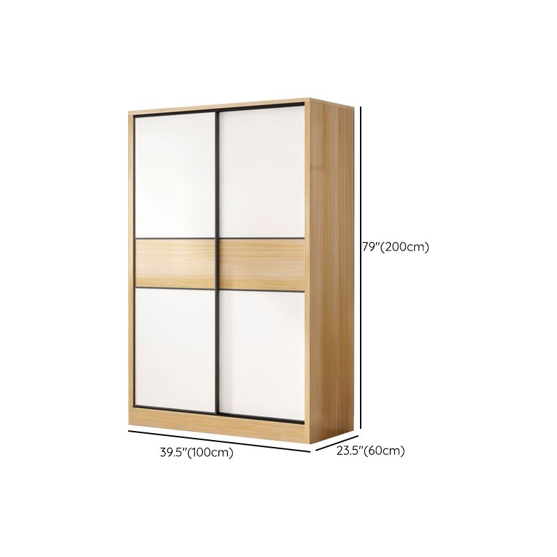 Artificial Wood Wardrobe Freestanding Wardrobe with Sliding Doors for Bedroom