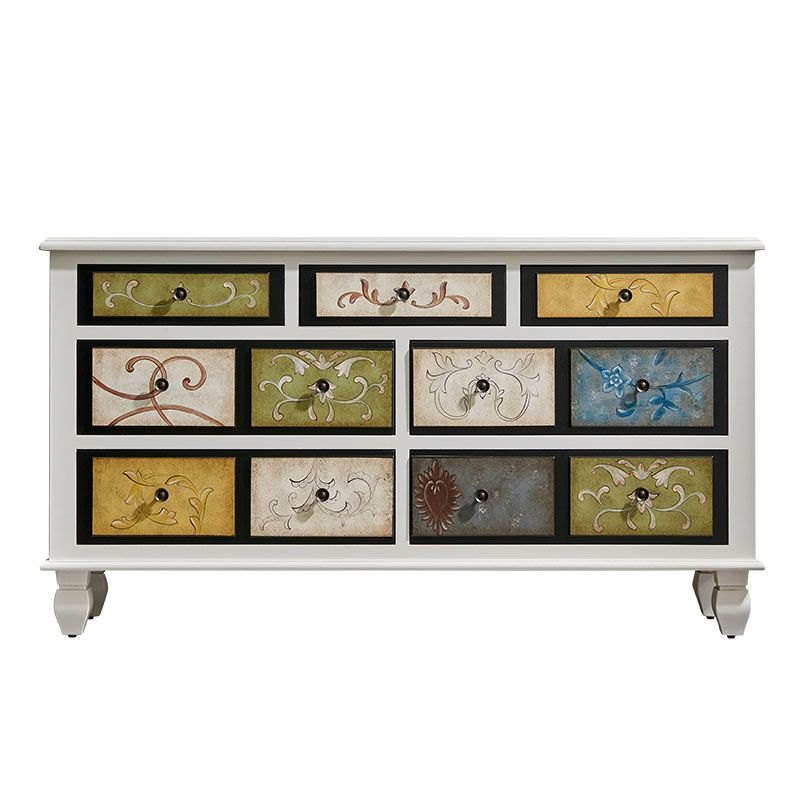 Coastal Style Storage Chest 7 Drawers Storage Chest Dresser for Bedroom
