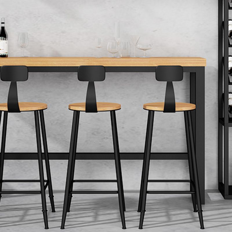 5 Pieces Modern Rectangle Solid Wood Pub Table with High Stools