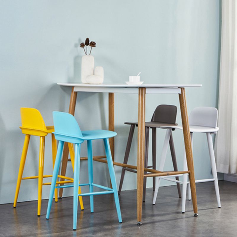 Nordic Armless Backrest Counter Stool Iron Cafe Bar Stool with Acrylic Seat