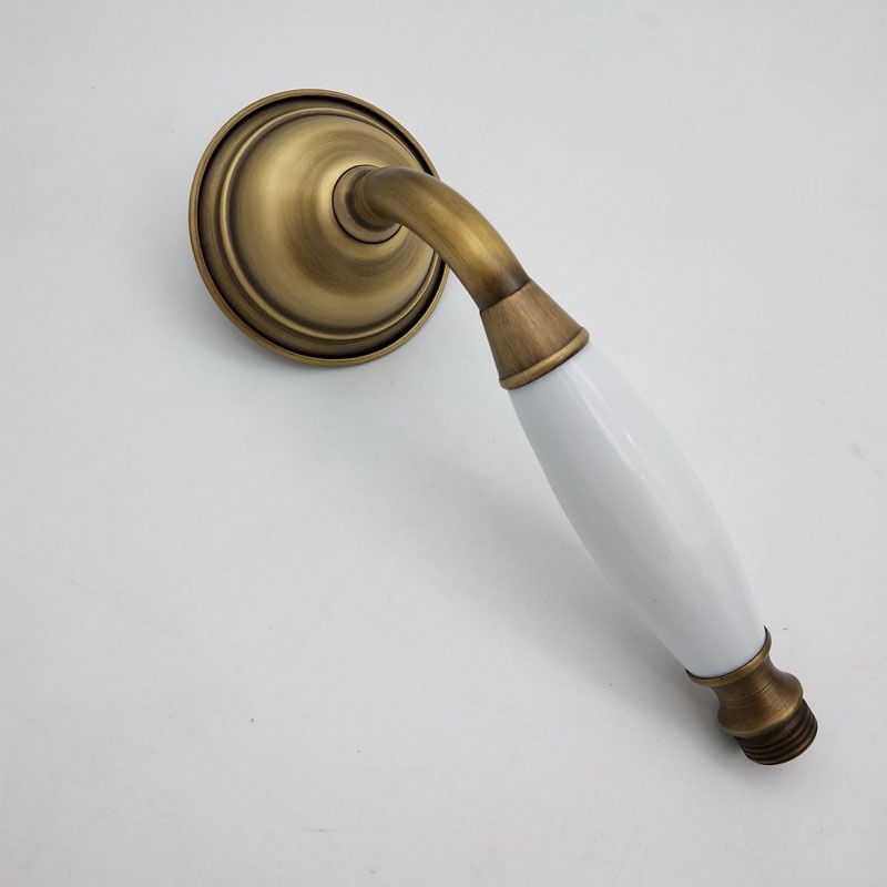 Traditional Handheld Shower Head with Hose Polished Brass Wall-Mount Showerhead