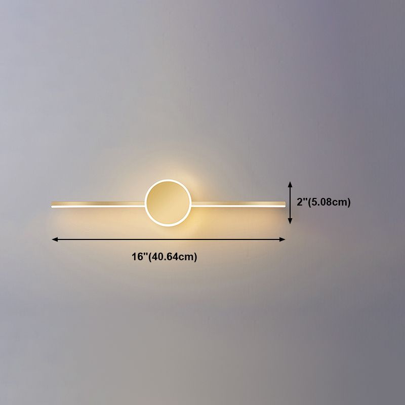 Metal Linear Wall Vanity Light Modern Style 1 Light Vanity Lighting Ideas in Gold