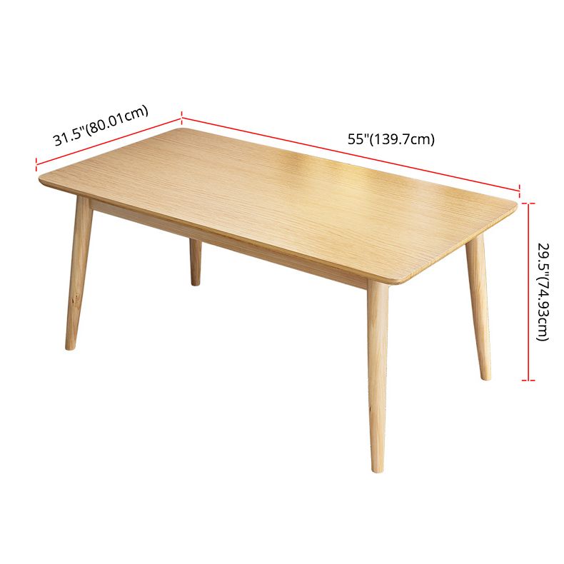 Minimalistischer Khaki Standard Ess -Set Massivholz -Rechteck -Form -Ess -Set mit 4 Beintisch