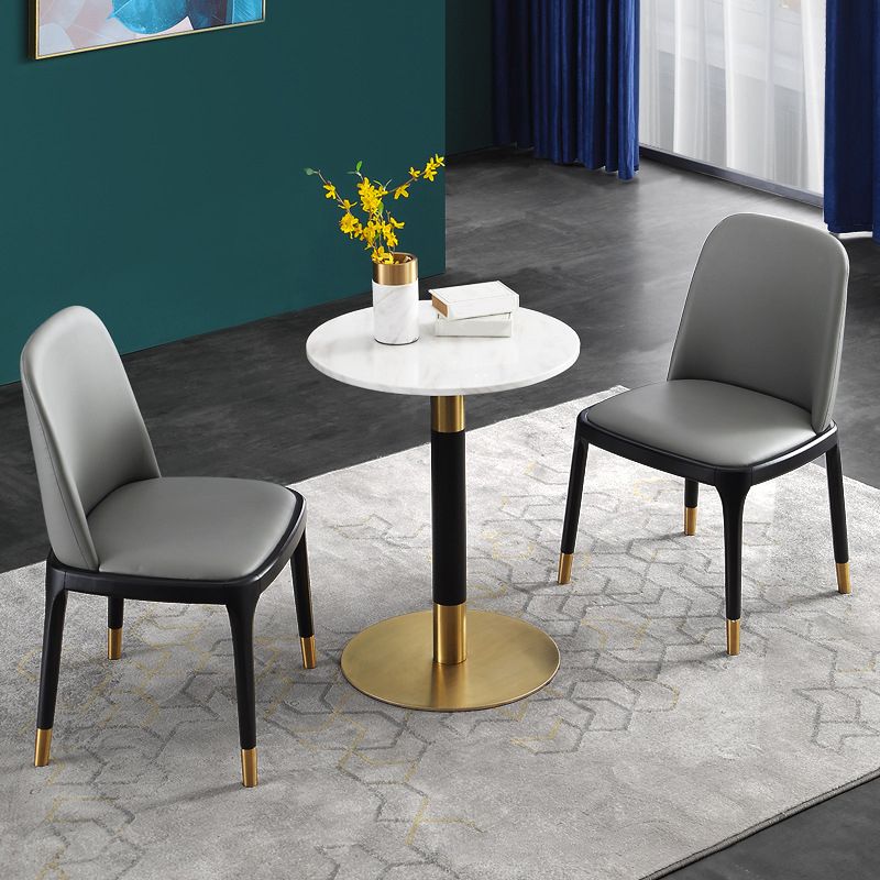 Industrial Dining Accent Chair Upholstered Indoor Chair in Gray