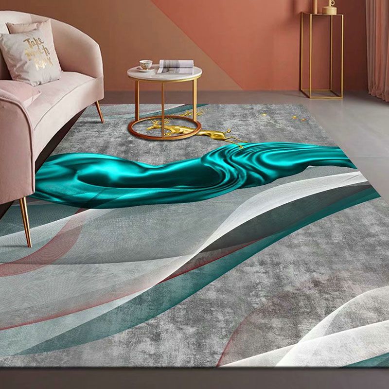 Creative Carpet Polyester Abstract Art Rug Non-Slip Backing Indoor Rug for Home Decoration