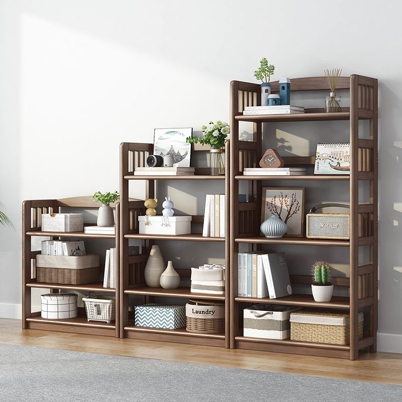 Standard Shelf Bookcase With Rectangular Shelves Wooden Bookshelf