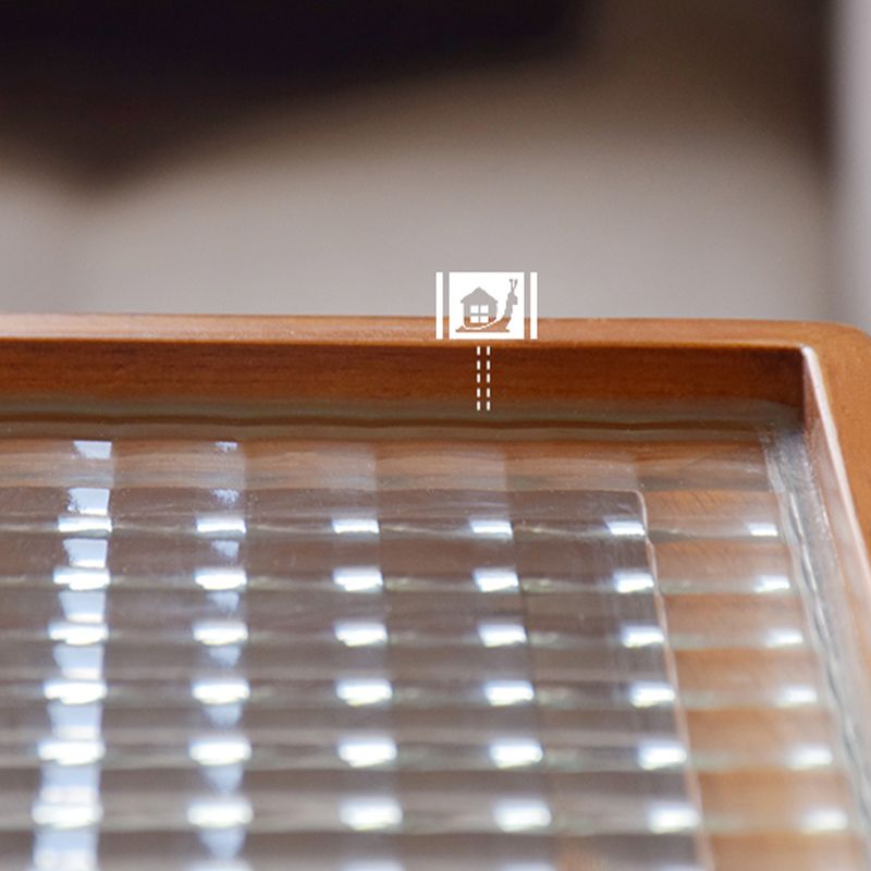 Modern Cross Legs End Slide Table Clear Tray Top Corner Table