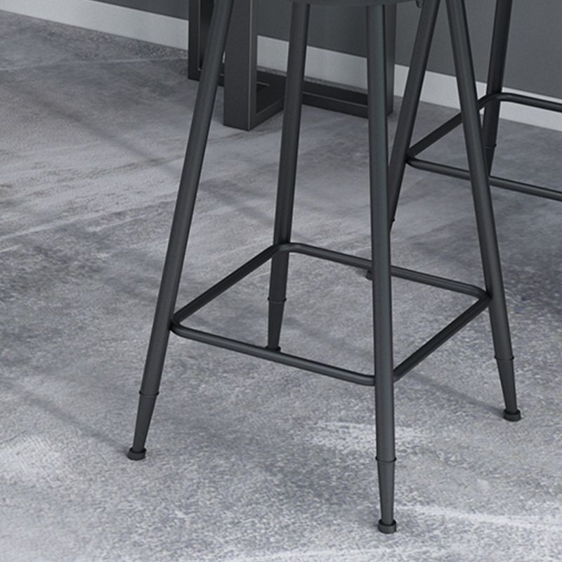 Metal Barstools Glam Armless Bar Stools with Black Metal Base