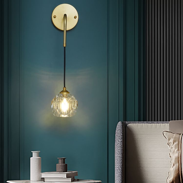 1-Licht zeitgenössische Kristallwandleuchte bewaffnete Wandleuchte für Schlafzimmer