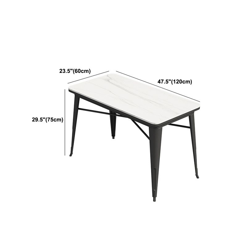 Black and White Dinette Set 1/2/3/5 Pieces Modern Stone Dining Table Set