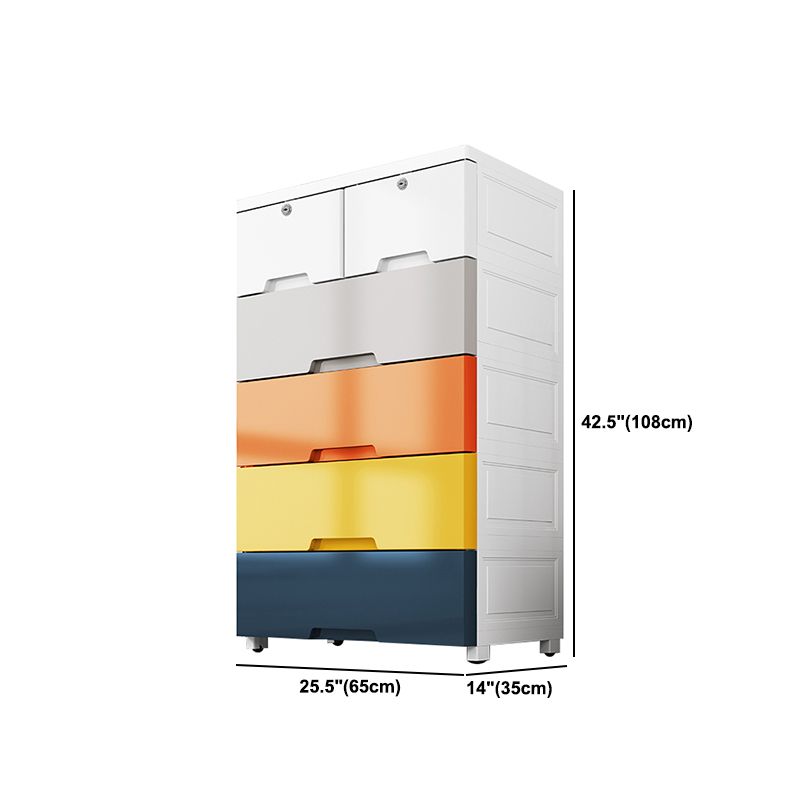 Contemporary Style Wardrobe Plastic Bedroom Wardrobe Closet With Drawers
