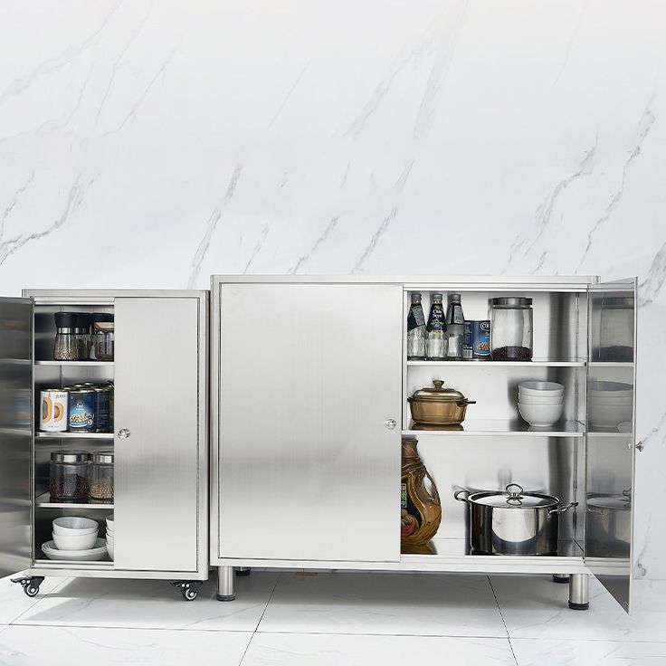 Stainless Steel Sideboard Cabinet Modern Server Cabinet with Storage for kitchen