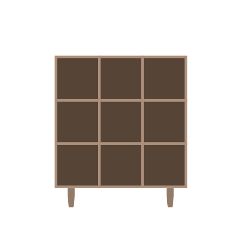 Contemporary Wooden Bookcase Standard Natural Bookshelf with Shelves