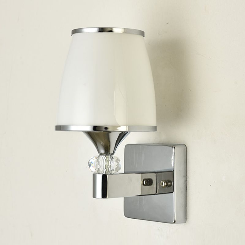 Modern Glass Shade Wall Lamp 1/2-Light Wall Sconce Lighting for Bedroom