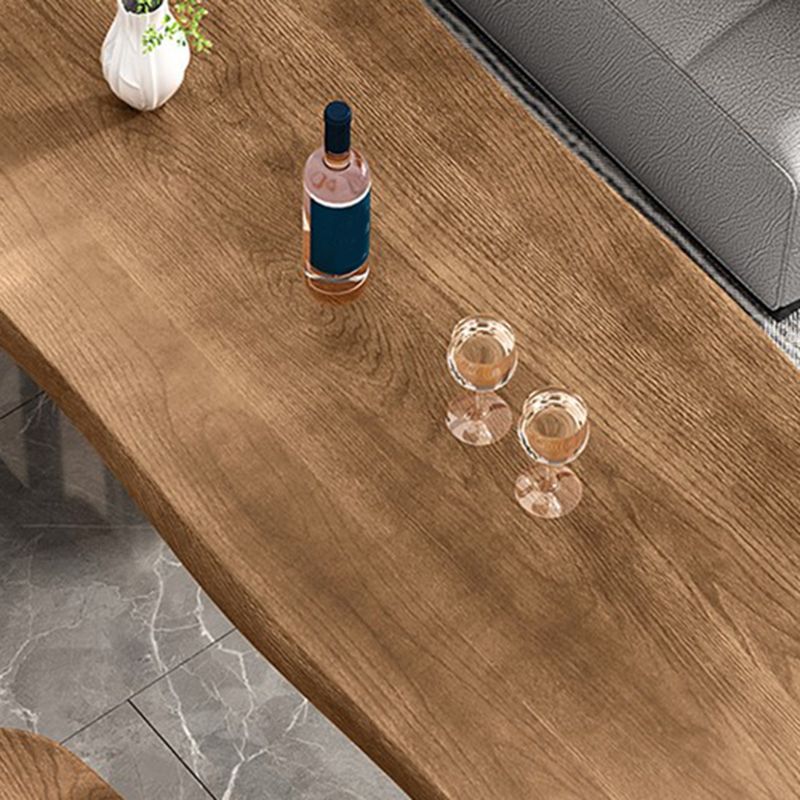 Industrial Style Bistro Bar Table Rectangle Solid Wood Bar Table with Storage