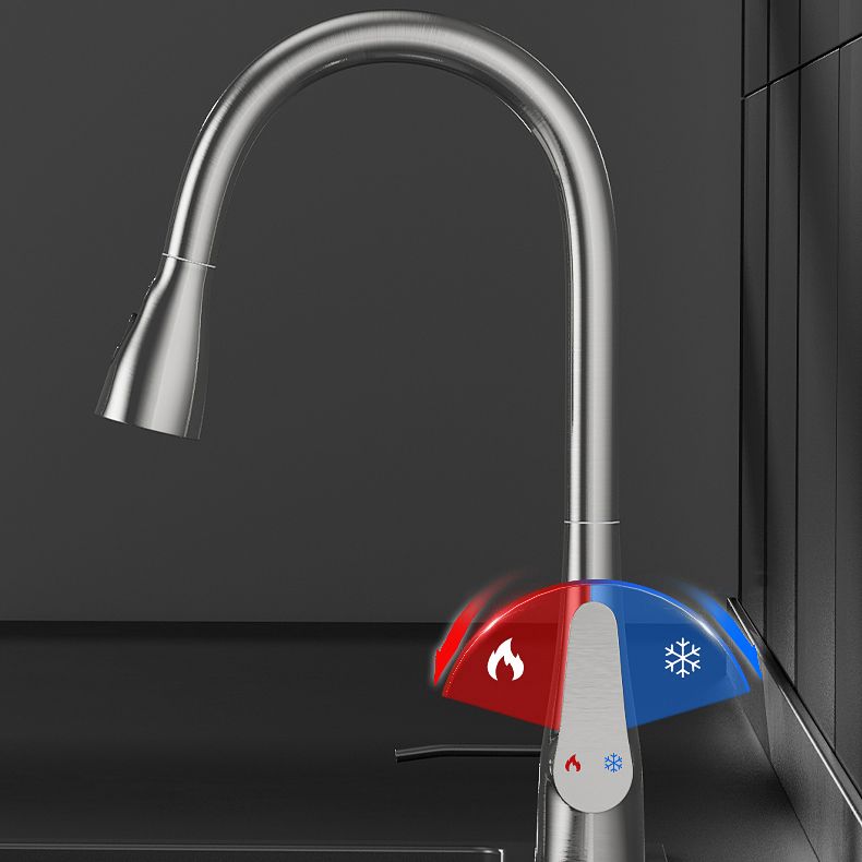 Touchless Sensor Kitchen Bar Faucet Swivel Spout with Pull Down Sprayer
