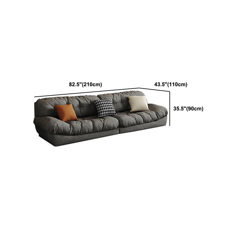 Contemporary Tufted Split-Back Standard Armless Sofa Couch in Grey