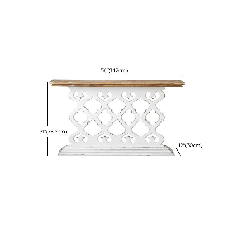 Rectangle Shape French Country Console Table White Wood Sofa Table