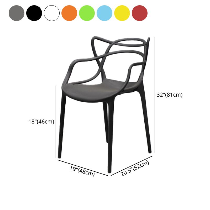 Sillas de comedor estilo Glam, sillas laterales de plástico para cocina y comedor (juego de 4)