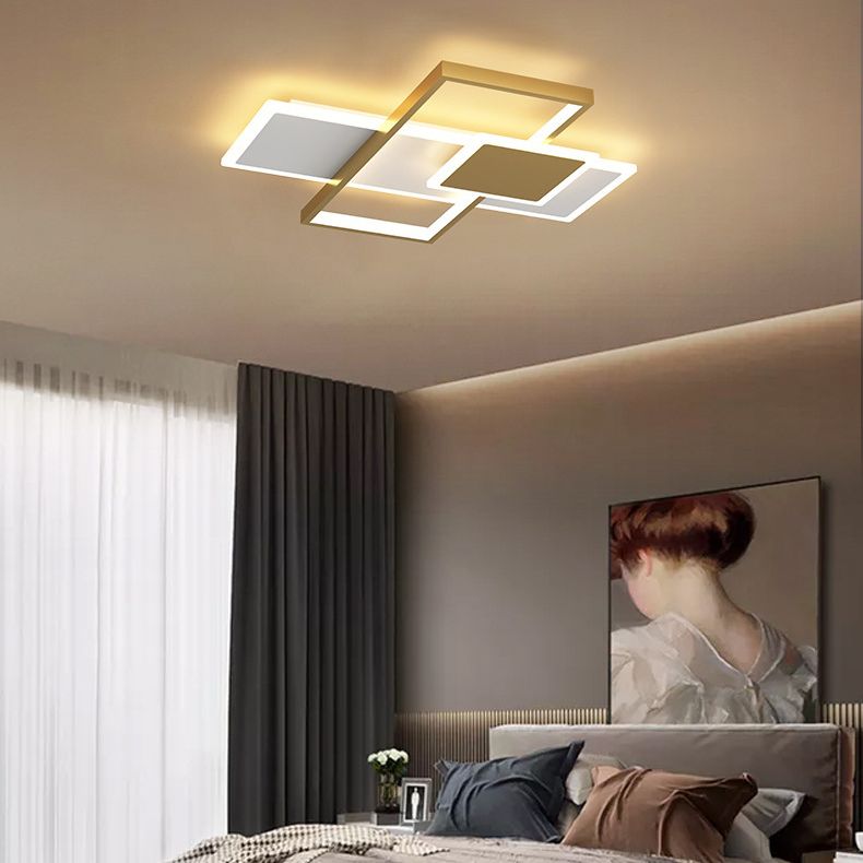 Rectangular Semi Flush Mount Ceiling Fixture Modern Acrylic Semi Flush