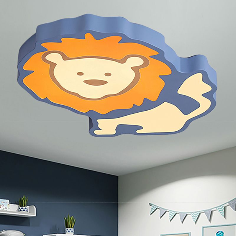 Kindergarten Animal Ceiling Light Fixture Acrylic Cartoon Flush Mount Ceiling Light
