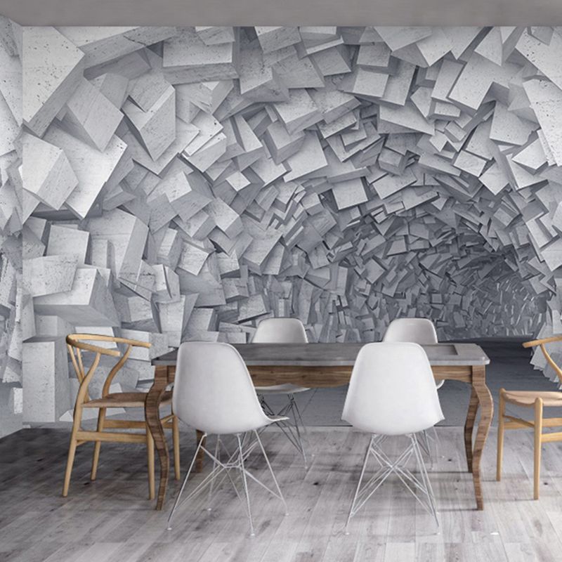 Peintures murales entières couleur industrielle 3D, décoration murale en tissu Non tissé à Zone étendue pour café, taille personnalisée disponible
