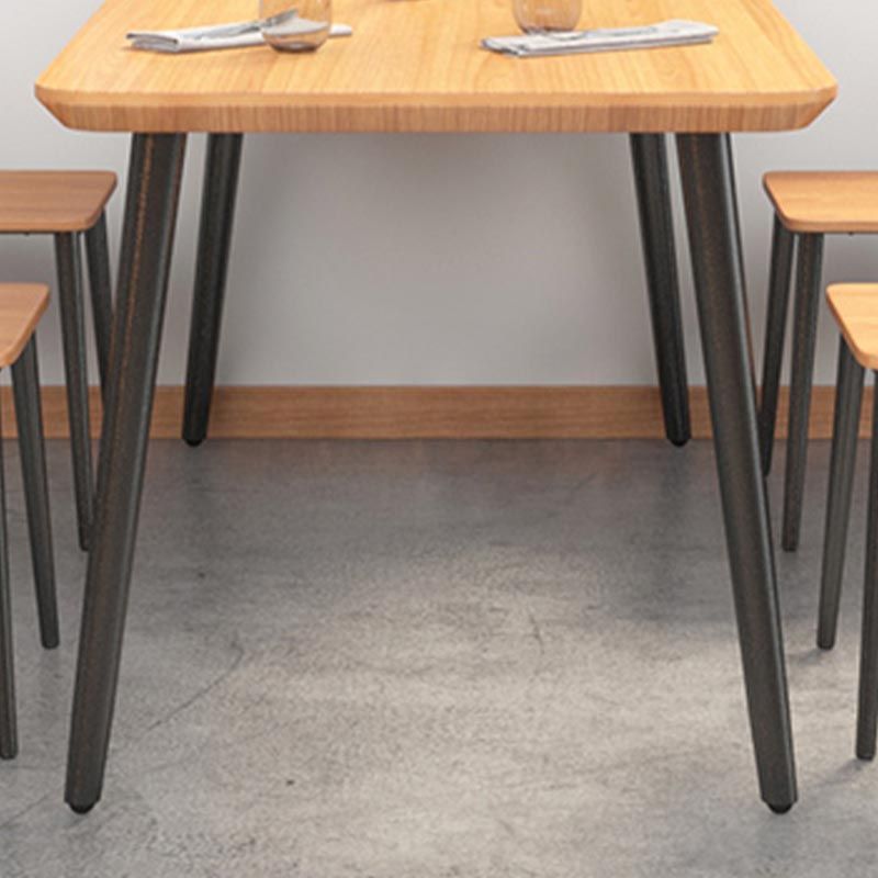 Industrial Style Natural Wood Table Metal 4 Legs Dining Table