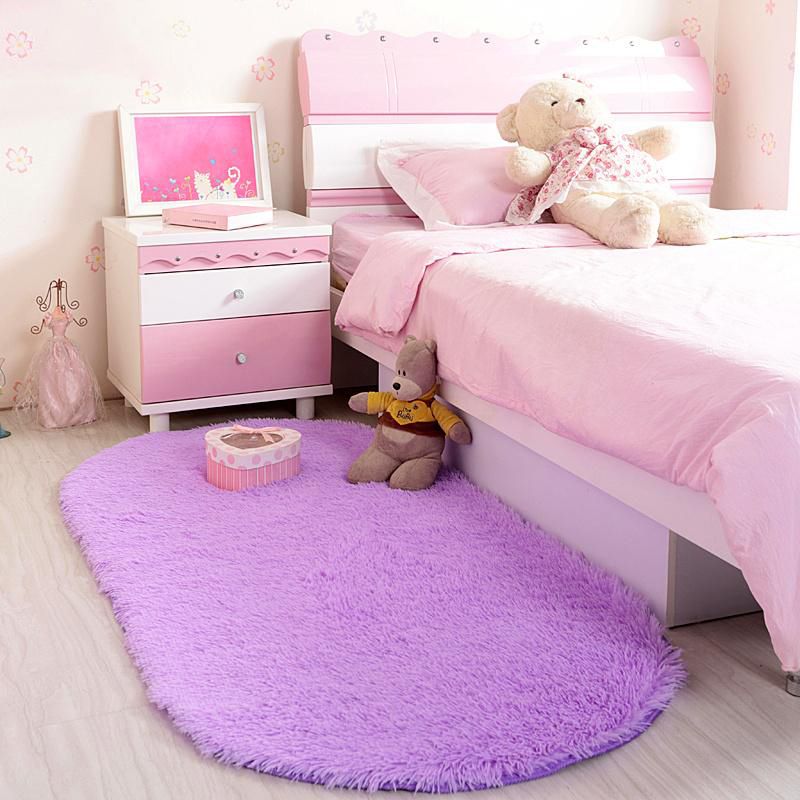 Relaxing Bedroom Foot Rug Multi Color Plain Carpet Shag Washable Pet Friendly Indoor Rug