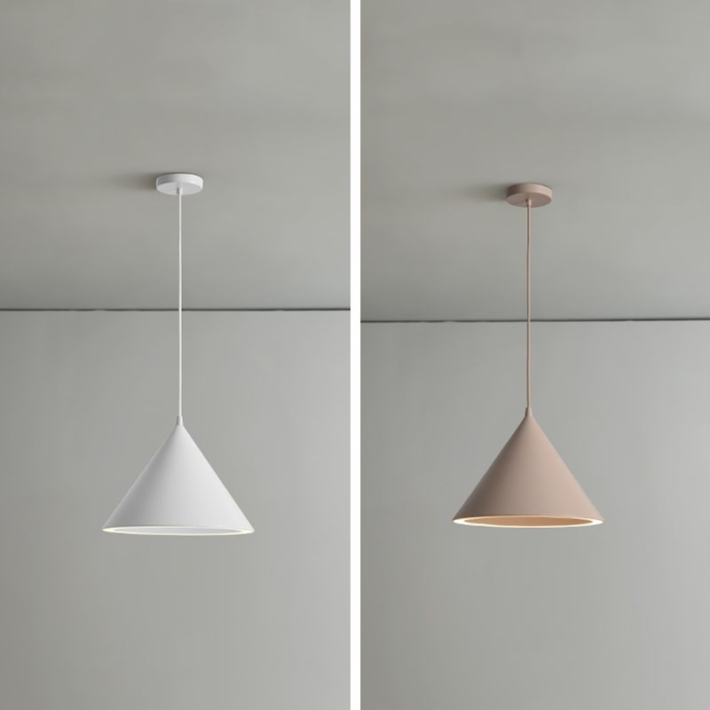 Cone Nordic Modern Pendant Light Metal 1-Light Down Lighting for Dining Room