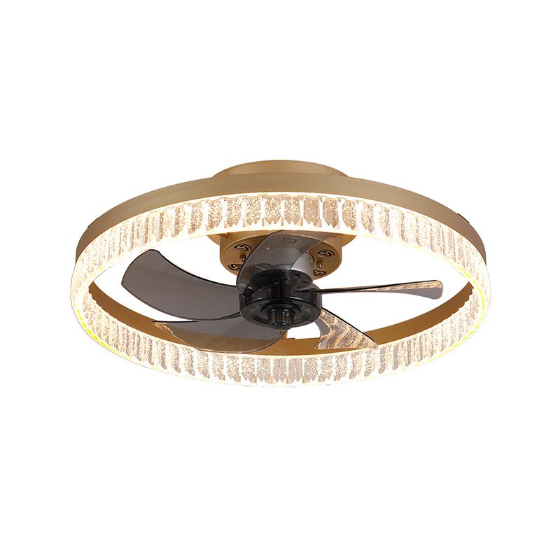Minimalist LED Ceiling Fan Light Circular Semi Flush Ceiling Light with Acrylic Shade