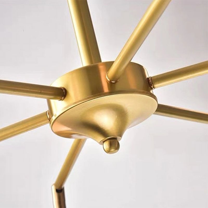 Postmodern Style Chandelier Light Metal Pendant Light in Gold for Living Room