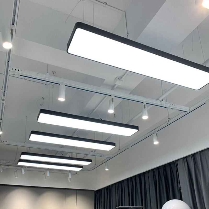 Rechthoekig metaalhangend plafondlicht Minimalistische hanglampverlichting voor kantoor