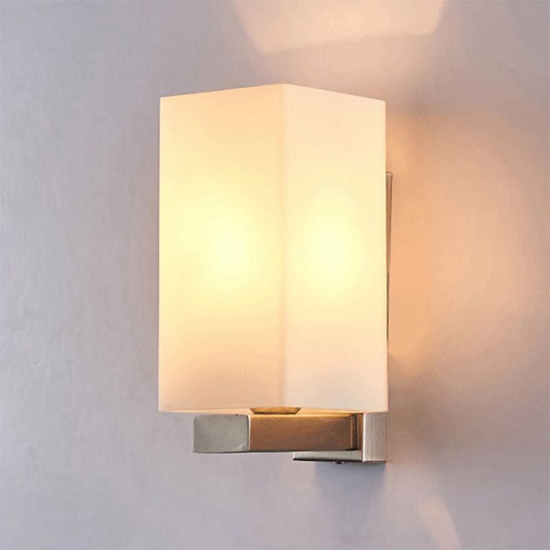 RECTANGE MUR CONCE LETURE ombre en verre moderne 1 lampe murale légère en finition chromée