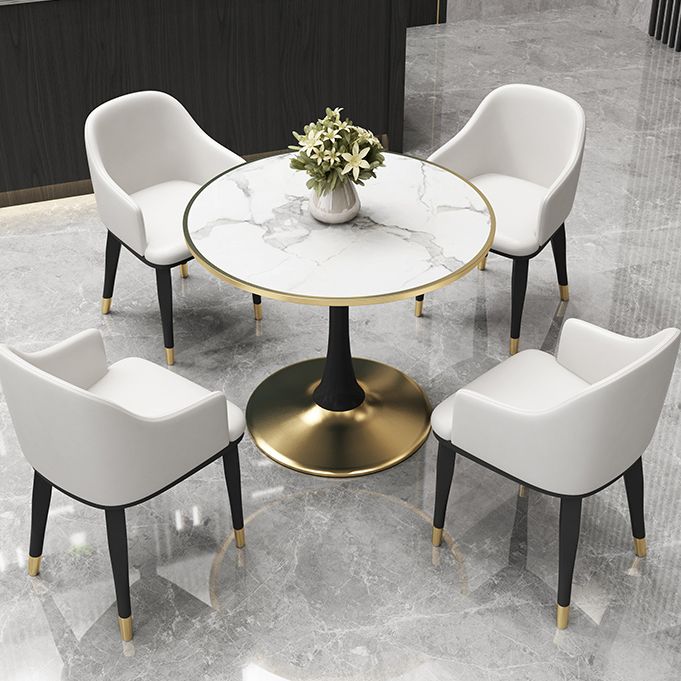 Tavolo da pranzo contemporaneo da 31,5 pollici tavolo rotondo per cucina e sala da pranzo