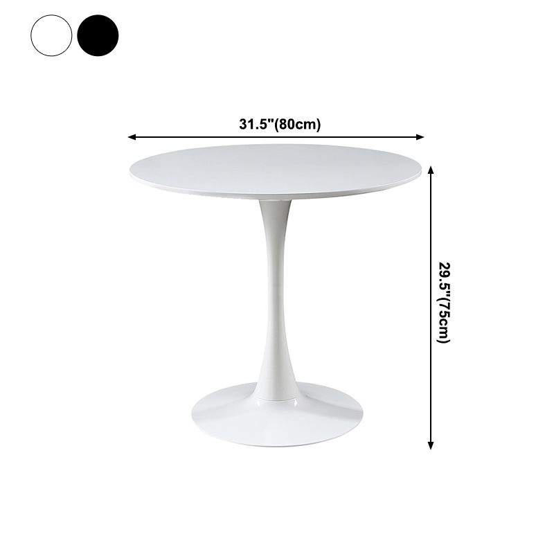 Metal Contemporary Round Dining Table Wood Top Table with Tulip